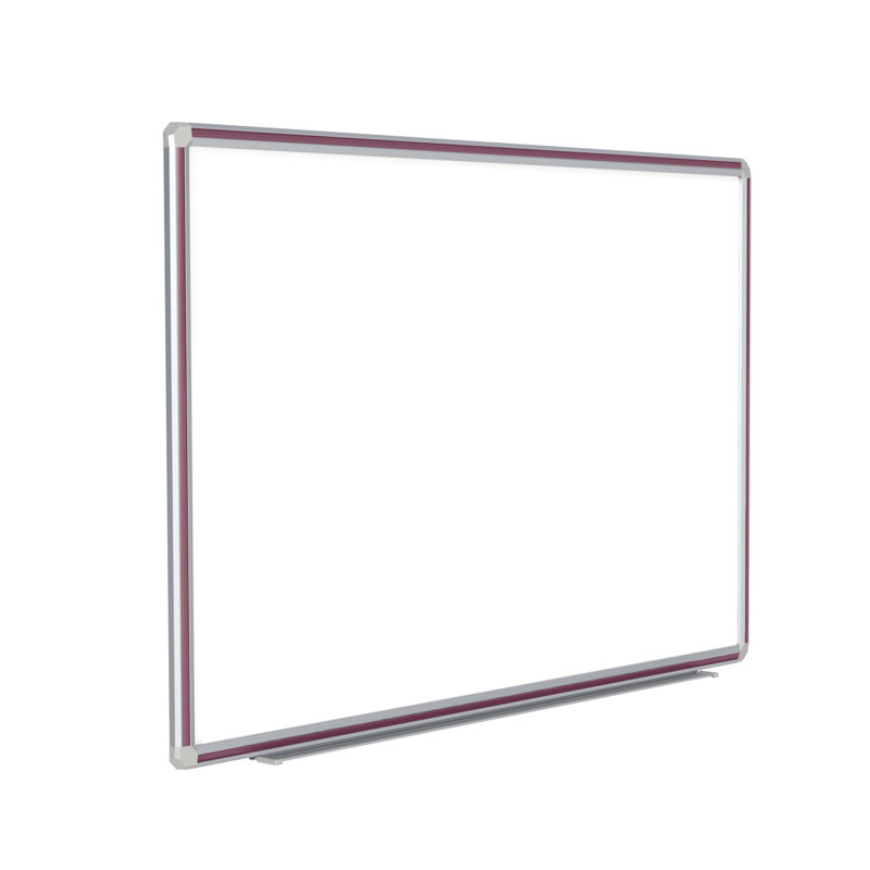 Ghent Magnetic Porcelain Whiteboard with DecoAurora Aluminum Frame, Mahogany, 4' H x 8' W