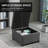 Tufted Storage Ottoman Bench, Dark Grey-555353314