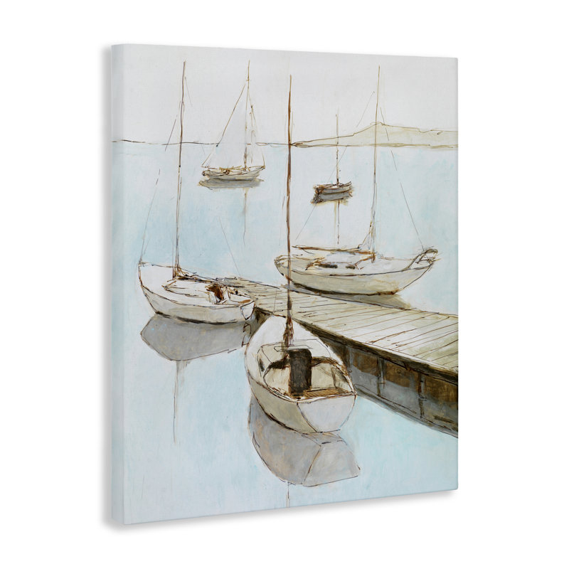 «Docked Sails Coastal Scene», conception par Lorenzo Collective, H 30 po x l 24 po