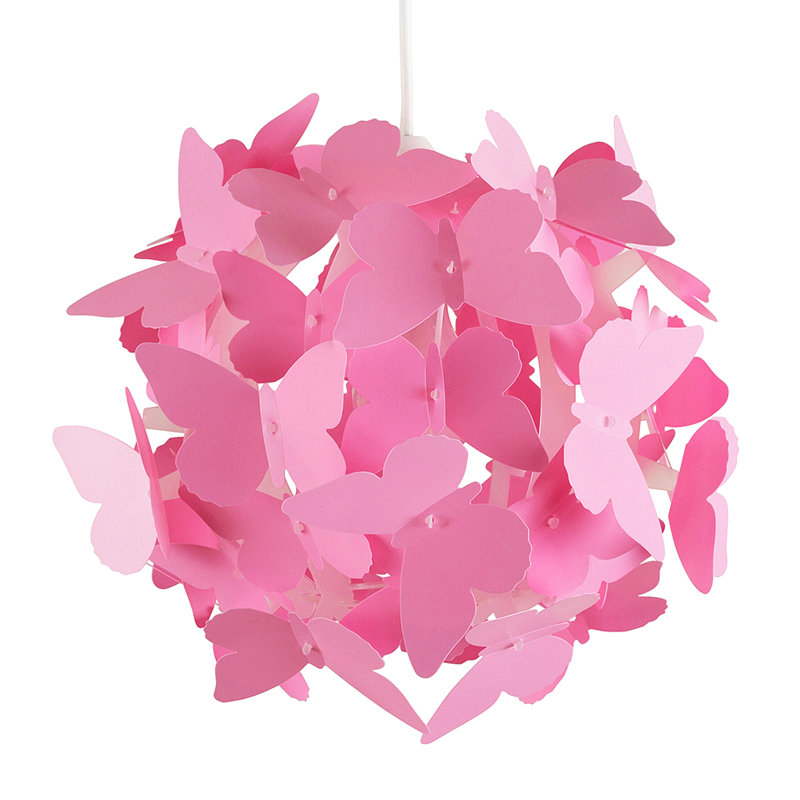26.5cm H Plastic Round Pendant Shade ( Screw On ), Pink