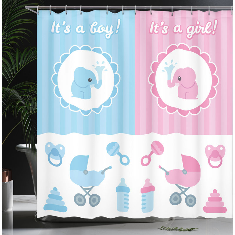 Shower Curtain with Hooks Included, 70"H x 69"W