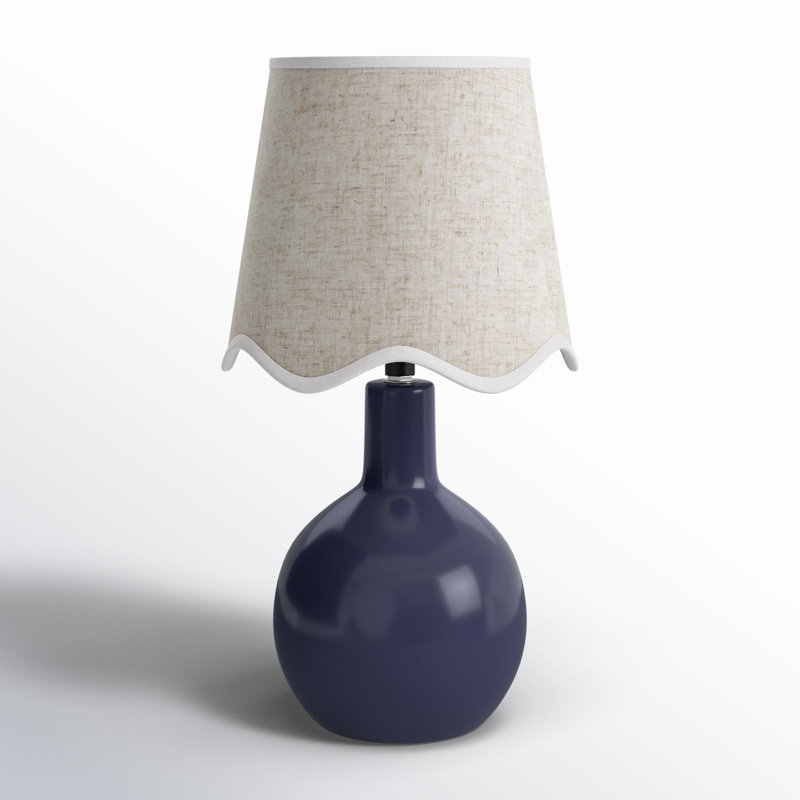 Lampe de table Canvey Maura, Marine, Beige, H 15 po x l 9 po x P 9 po