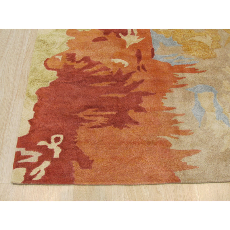 Callie Radiant Multicolor Hand Tufted Multicolored Contemporary Abstract Viscose Area Rug, Rectangle 7'9" x 9'9"
