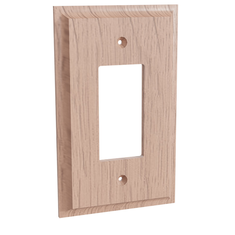 Single Levington Switch Plate - Hard Maple, Red Oak