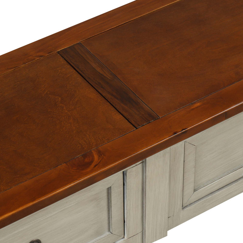 Ikard 58'' Console Table, Brown Top/Antique Gray Base