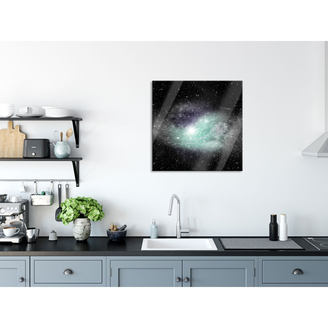 Glasbild Ferne Galaxie im Sternenstaub