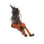 Sorcière captivante orange assise