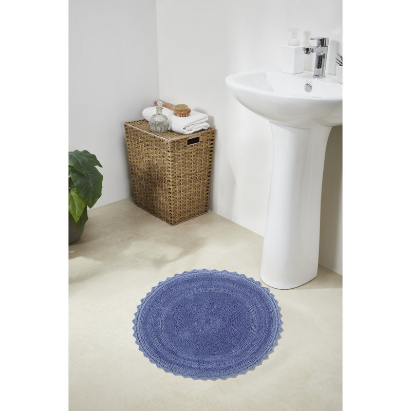 Cygnet 100% Cotton Tufted Reversible Bathroom Rug, Super Absorbent and Extra Soft Machine Washable Bath Rug Ideal for Shower and Tub Areas
