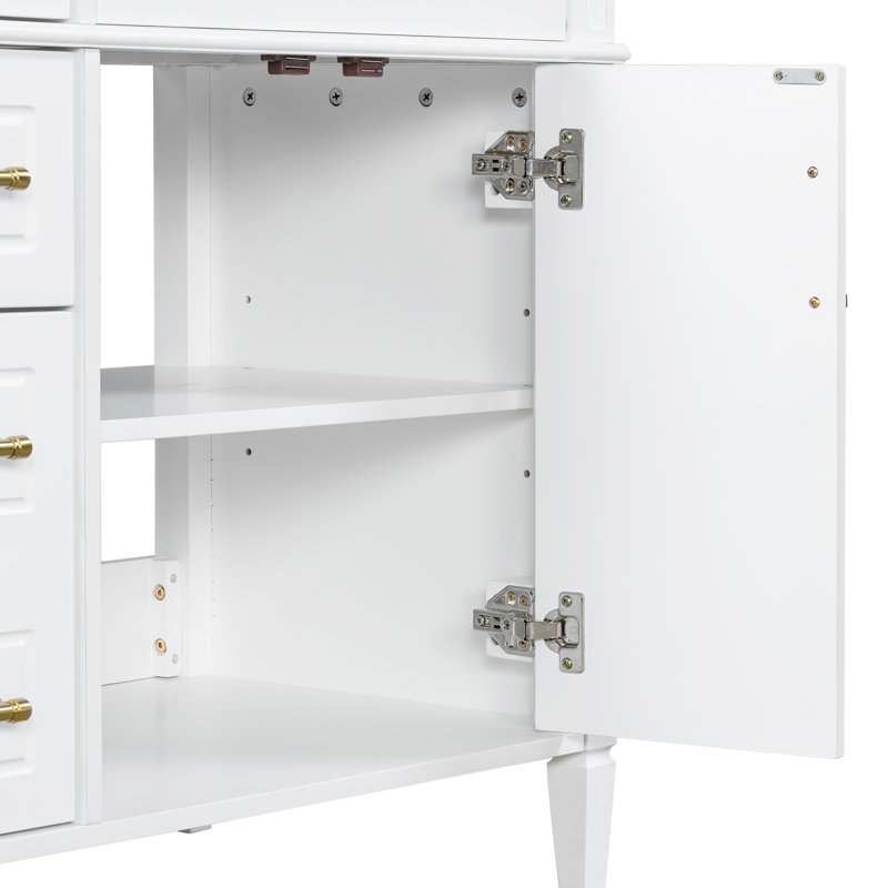 Meuble-lavabo moderne avec lavabo, armoire en bois de pin blanc 36 po
