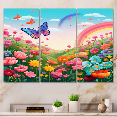 Elisabetta - Ensemble d'impressions sur toile avec papillons