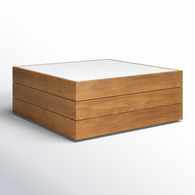 Grant Outdoor Teak Coffee Table, 15.75" H x 14" W x 39" D