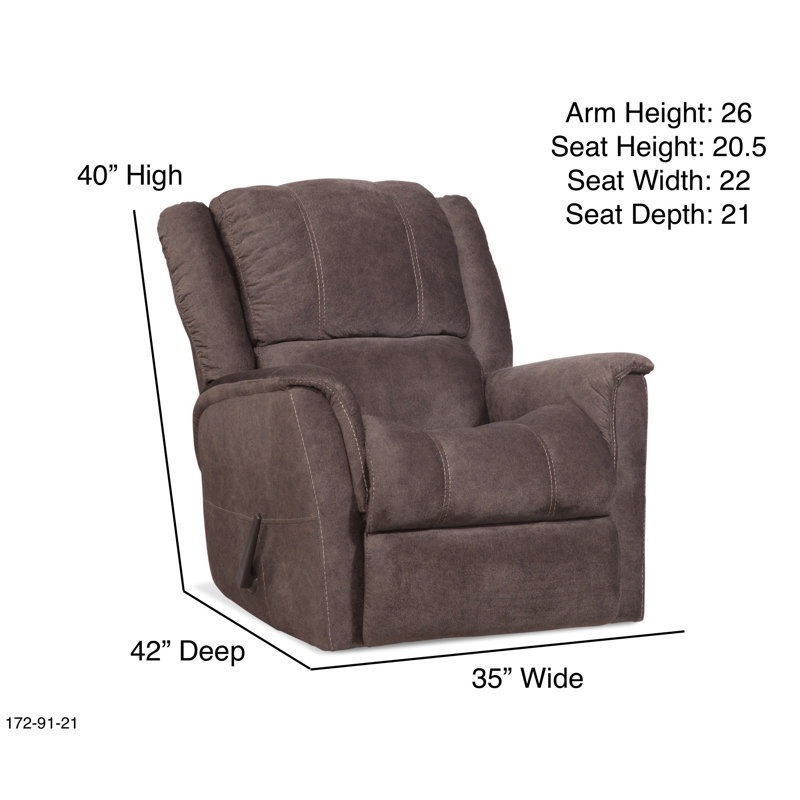Gajala Upholstered Recliner, Dark Brown Polyester