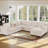 Burwell Oversized U-Shaped Sectional Sofa Bed Pull Out Sleeper Couch With Storage Chaise,  Storage Armrest, 2 Cup holders and USB-956488976
