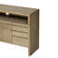 Buffet 60 po 3 portes moderne avec 3 tiroirs, panneau de fibres à densité moyenne plaqué frêne, tablette semi-ouverte et grande armoire de rangement pour le salon, le couloir ou la salle à manger-2009483086
