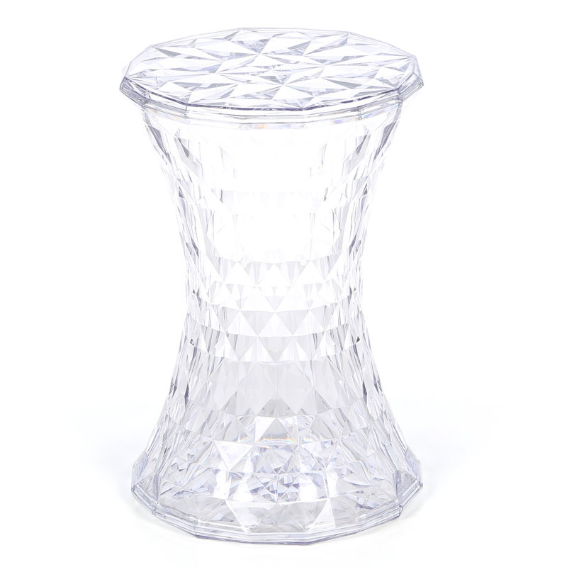Stone Accent Stool, Crystal Clear