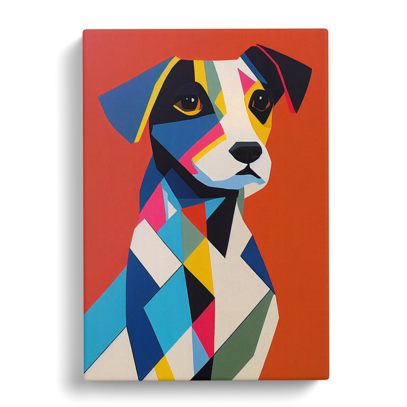Umar Jack Russell Terrier Geometric Vol.1 - Wrapped Canvas Print, 50cm H x 35cm W x 3cm D