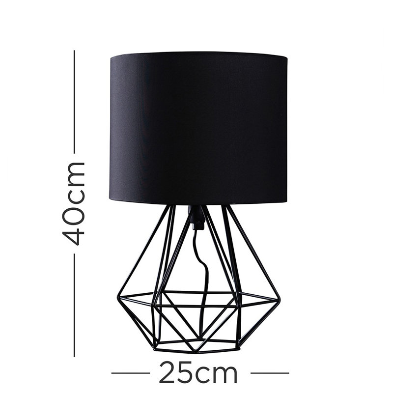 Butera 40Cm Table Lamp Set, No, Black