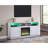 70-Inch Wide White Walnut Finish Fireplace Console For Large Tvs, Heater, Multiple Color Settings, 3 Shelves And 2 Storage Cabinets Tv Stand, Flame Colors, Open