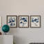 Bleu marine et feuilles de lin II - ensemble de 3 peintures sur toile encadrées-1524676181-1524676203