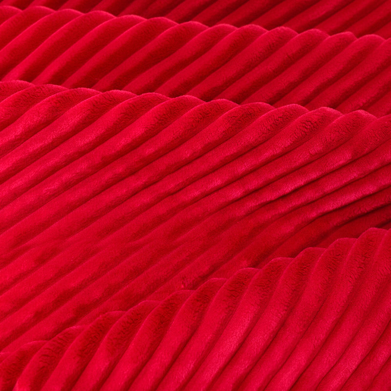 Repose-pieds plein Corduroy Upholstery, Red