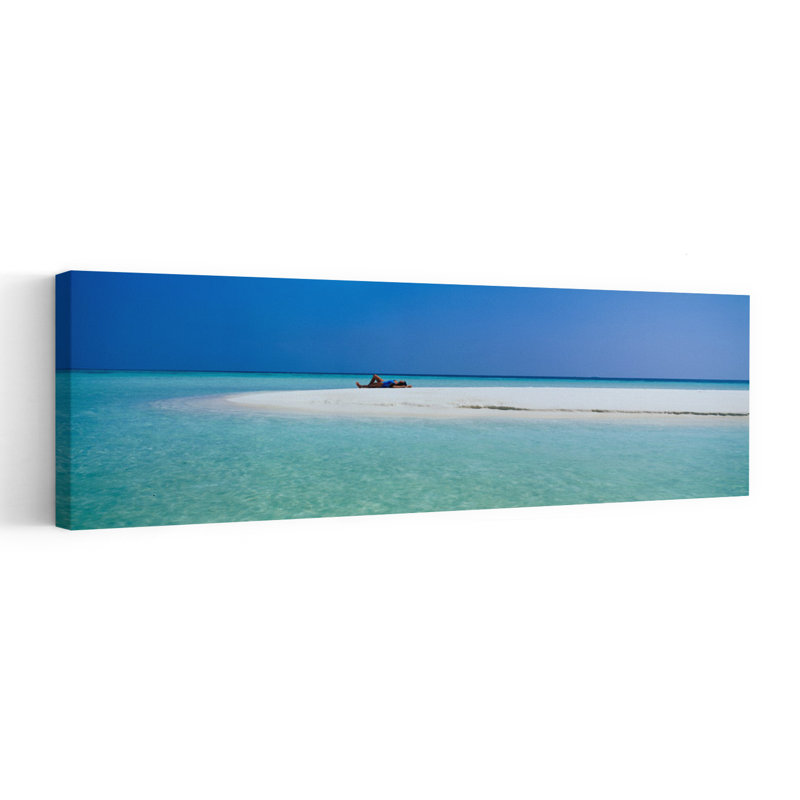 Océan indien, plage de Maldives, art mural, H 60 po x l 20 po
