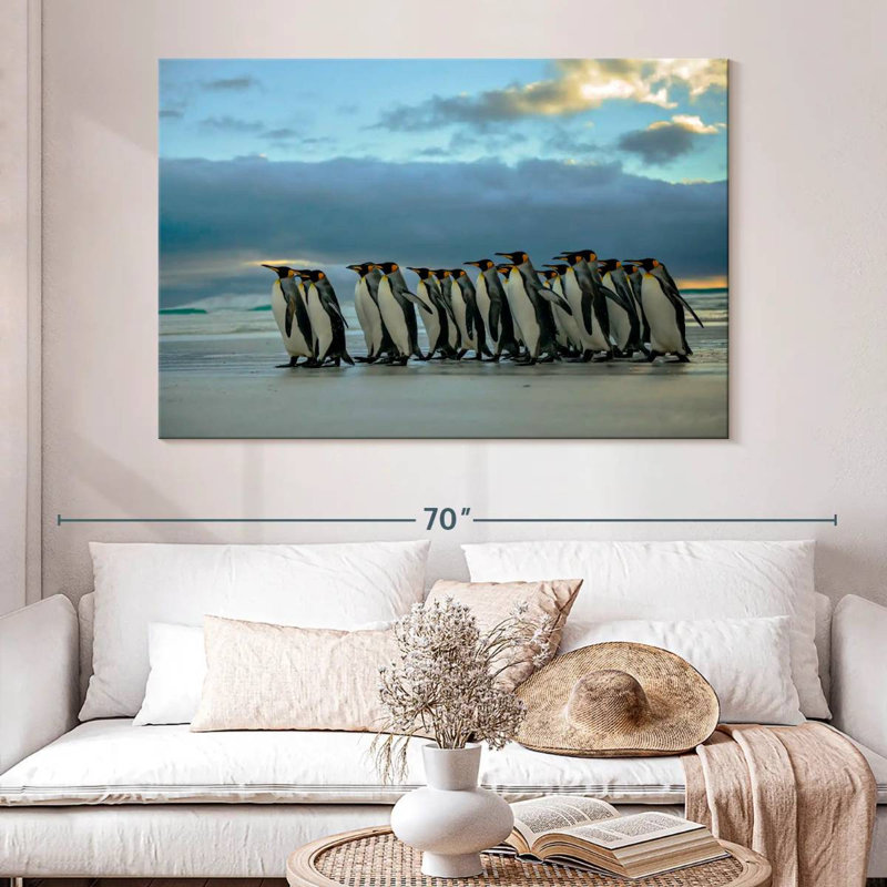 Brampt Waddling Penguins, 34" H x 51" W