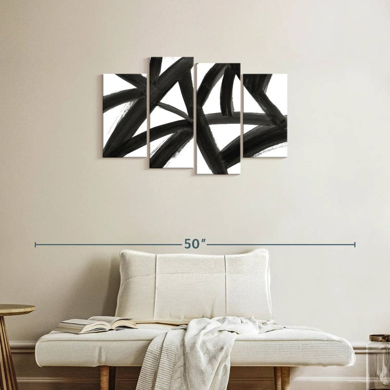 Abstrait Avery Black Roads, H 22 po x l 36 po