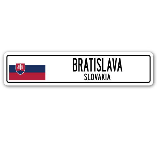 Plaque de rue en aluminium Arzola Bratislava, H 6 po x l 24 po x P 1 po
