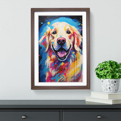 Golden Retriever Impressionism - Framed Print