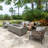 Andes 22'' H x 66'' W Concrete Propane Outdoor Fire Pit Table Hideaway Tank Holder with Lava Rocks-91099073