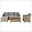 Extérieur, ensembles de meubles de patio, ensemble de conversation 4 pièces Canapé modulaire en osier avec coussins de siège (brun beige)