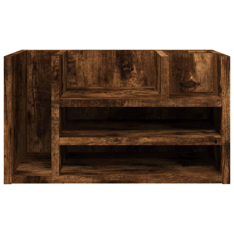 Desk Organiser 44.5X24x25 Cm Engineered Wood, Smoked Oak