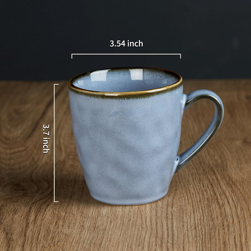 Leny 11.5oz Stoneware Round Coffee Mug (Set of 4), Blue