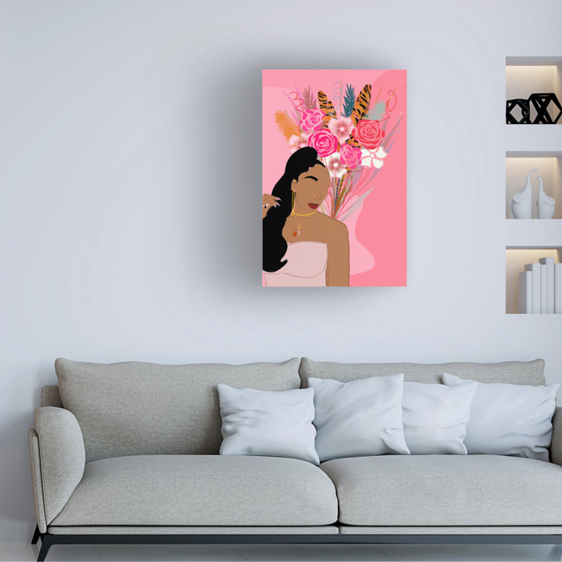 Art sur toile, bolognaise, cendres roses, H 12 po x l 19 po