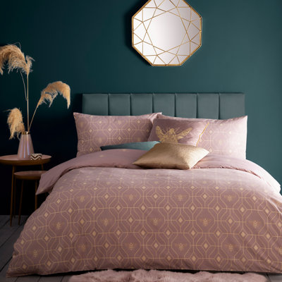 furn. Bee Deco Cotton Blend Geometric Shapes Duvet Cover Set with Pillowcases