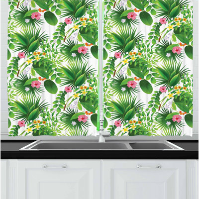 Floral Tailored Kitchen Curtain