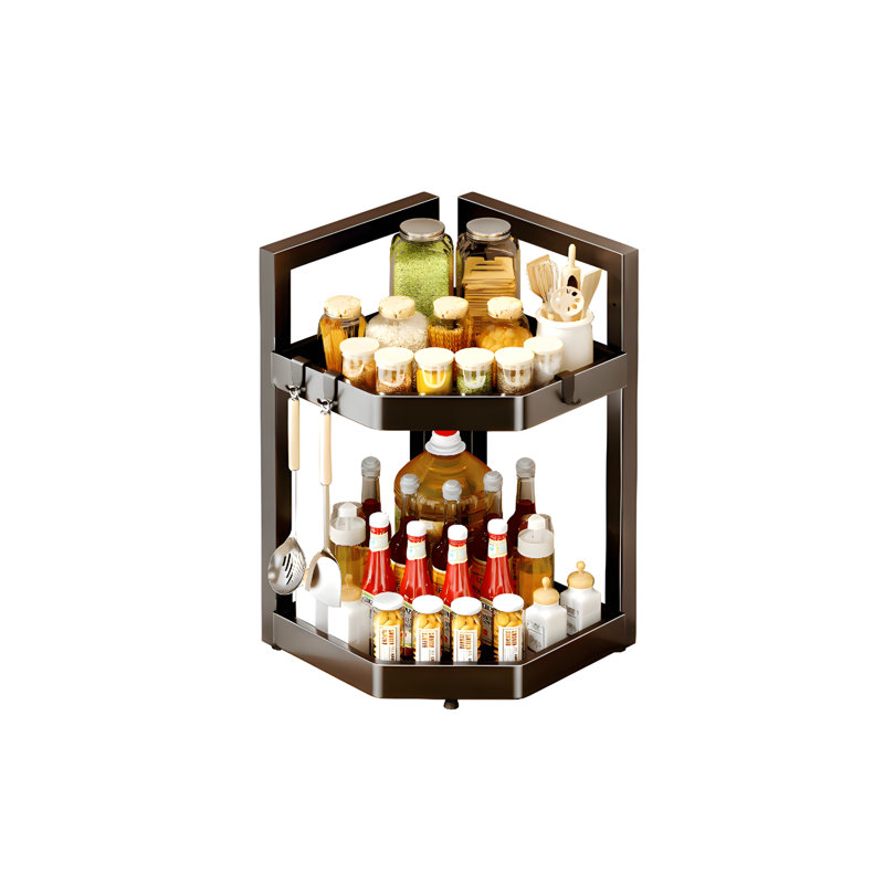 Étagère de rangement en coin pour comptoir à épices de cuisine