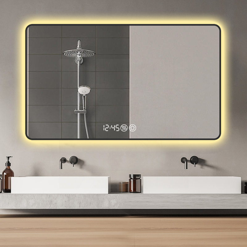 48x32 Black frame wall mirror
