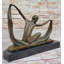 Statue de danseuse en bronze Art déco Ackart C. Mirval, base en marbre 10 po x 12 po