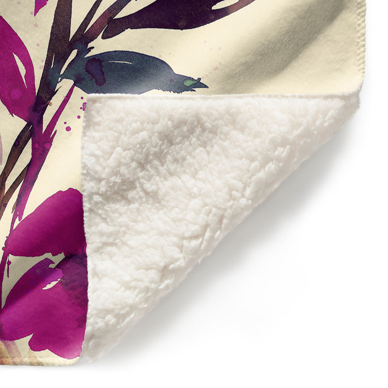 Couverture sherpa doux posies rose, l 51 po x L 60 po