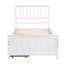 Lit simple avec deux tiroirs en bois massif blanc pour une plateforme de chambre à coucher reposante