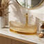 Lavabo de salle de bain en verre cristal Yuan³, 20 po, or clair, vasque sans robinet