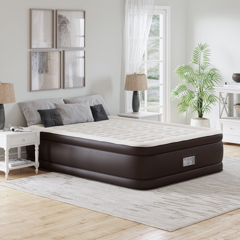 Beautyrest Duet 18" Queen Inflatable Air Mattress, Built-in Tri-Zone Pump, Puncture Resistant Vinyl