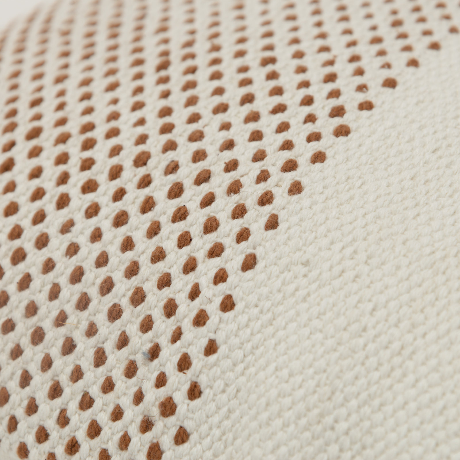 Farina Embroidered Cotton Lumbar Throw Pillow, Ivory/Camel
