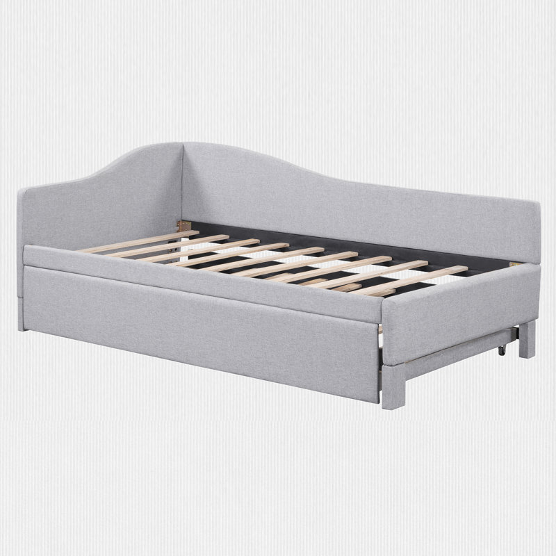 Twin Size Daybed with Pop-Up Trundle, Gray