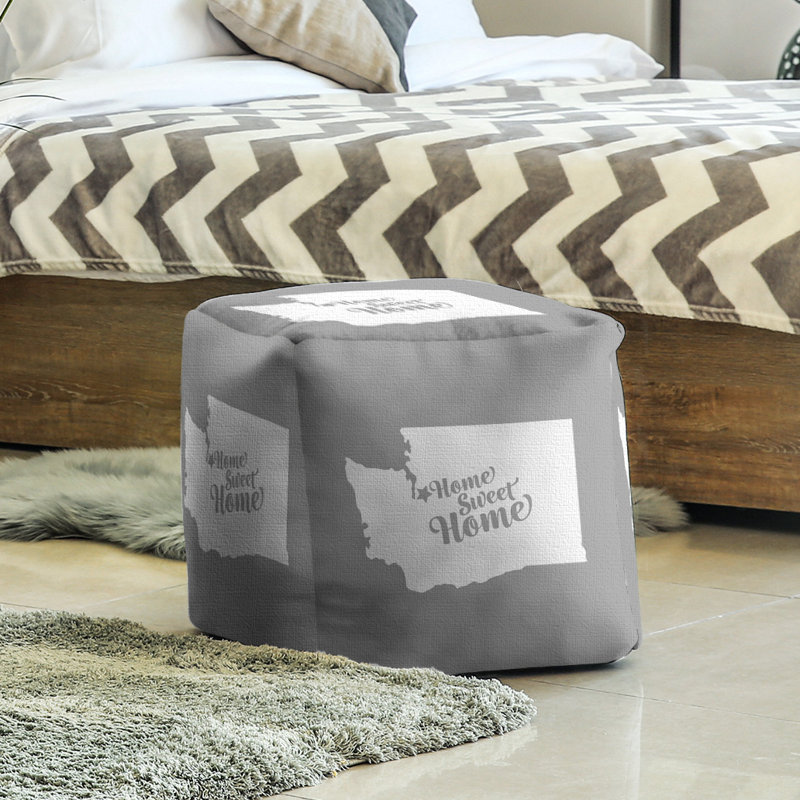 Upholstered Ottoman, Gray