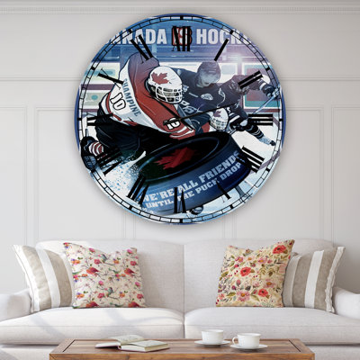 Canada is Hockey - Grande horloge murale traditionnelle