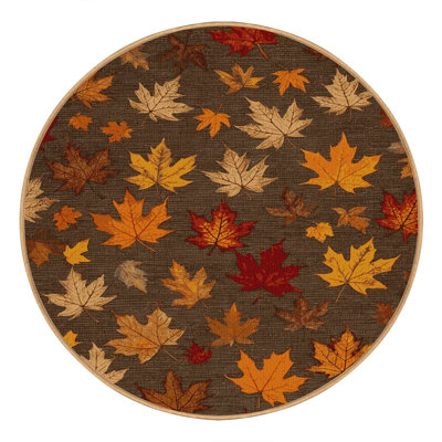 Tapis botanique brun lavable à la machine