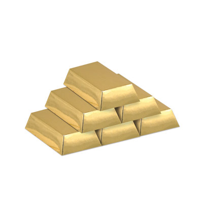 Foil Gold Bar Favor Boxes - 3" x 1Â½" x Â¾" - Pack of 12