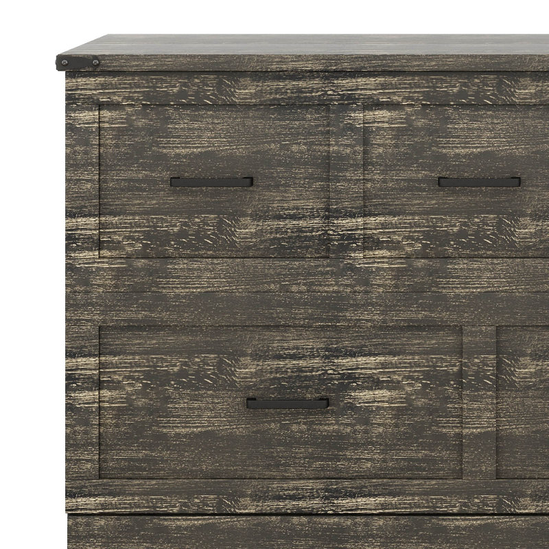 Armoire lit double pleine grandeur avec station de charge, lit plateforme pliable multifonctionnel avec 1 grand tiroir de rangement